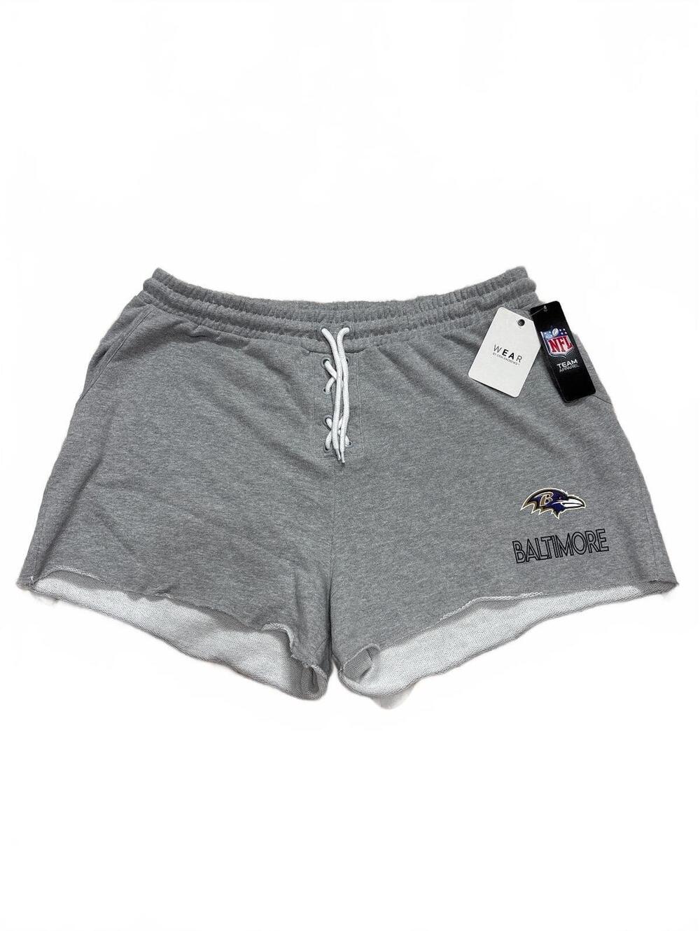 Wear by Erin Andrews Baltimore Ravens Gray Athletic Shorts 2XLT